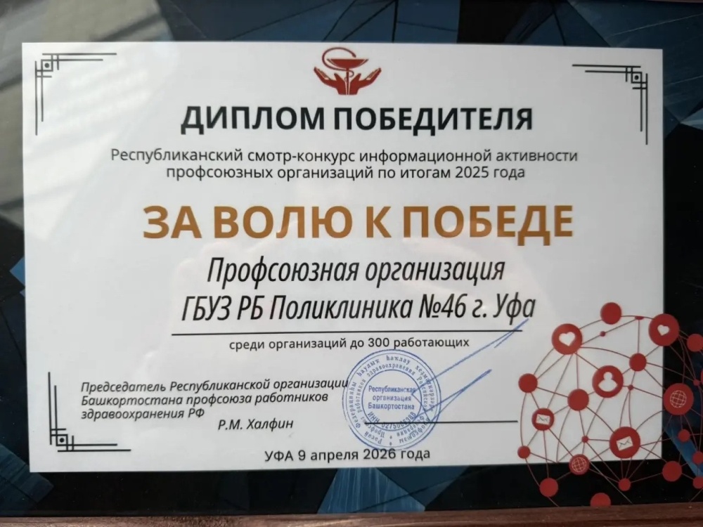 Гордимся нашими результатами: Профсоюз Поликлиники №46 - в числе лучших!